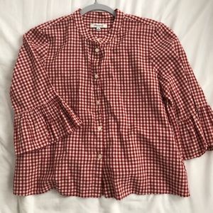 Madewell button up gingham top